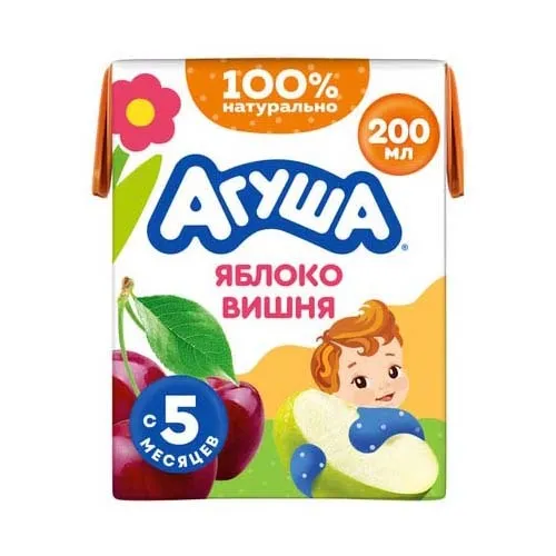 Нектар Агуша 200мл Яблоко-Вишня осветленный