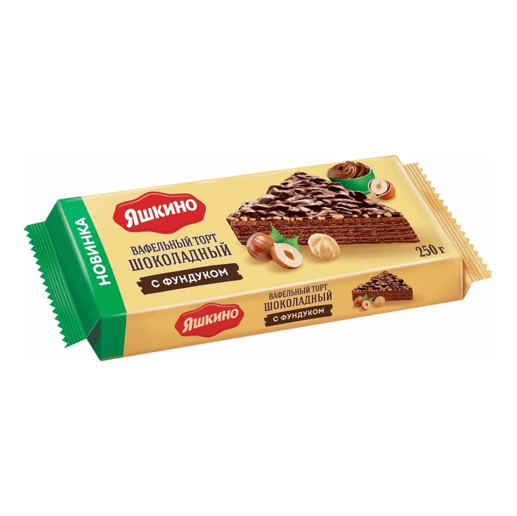 Торт Яшкино вафельный шоколад фундук 250г
