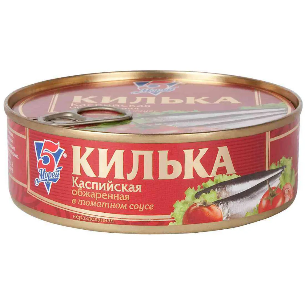 Килька 5 Морей каспийская обжар в т/с ж/б ключ 240г