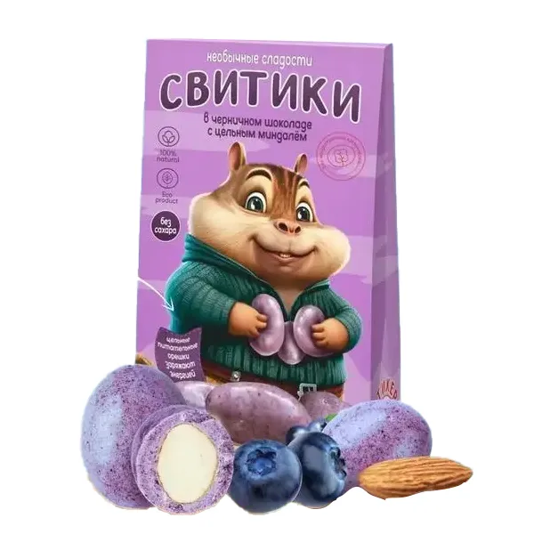 Драже Sweet & Go миндаль в черничном шоколаде 60г