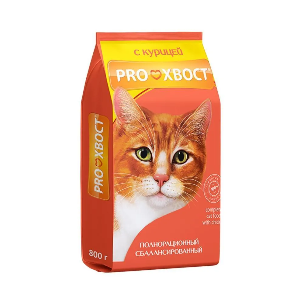 Корм сухой ProХвост для кошек с курицей 800 г