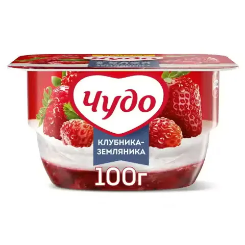 Творожок Чудо 4% клуб-земляника 100г