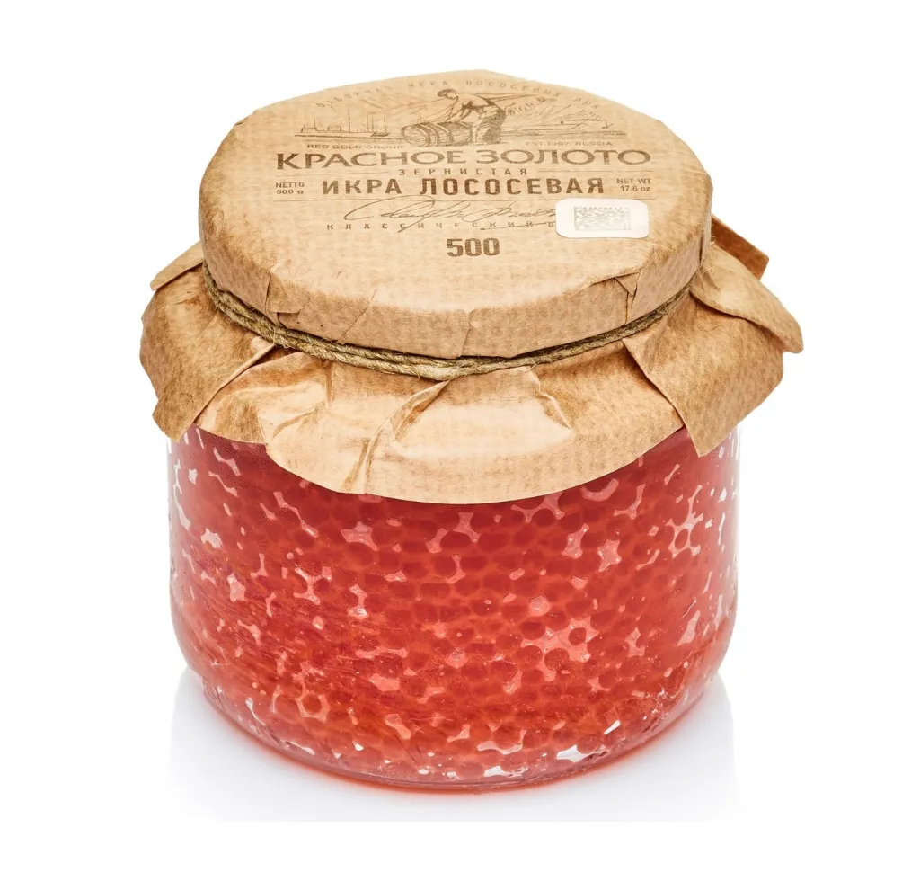 Икра лососевая Красное золото зернистая ст/б 500г