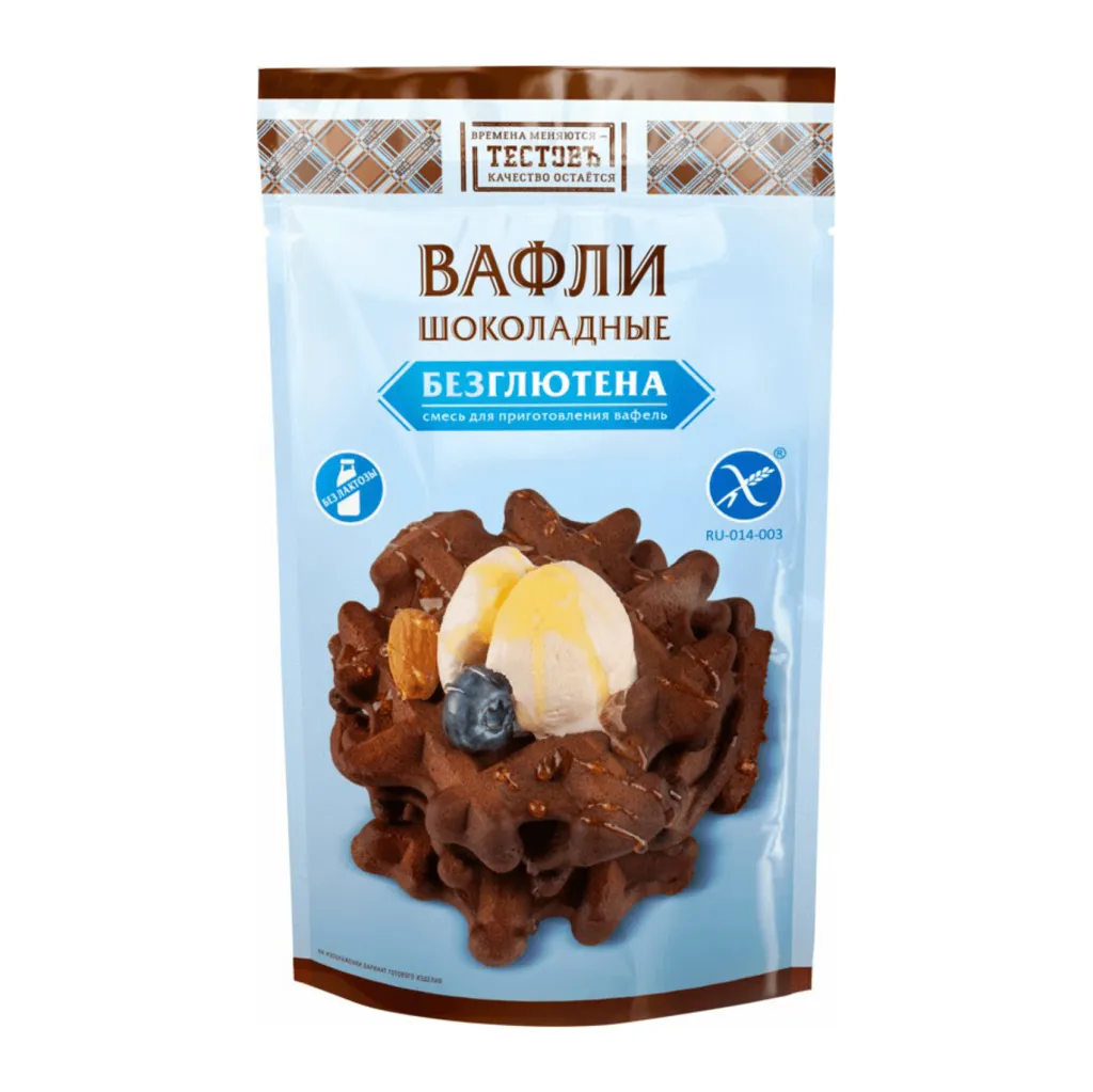 Вафли Тестовъ шоколадные без глютена Смесь для приг 200г