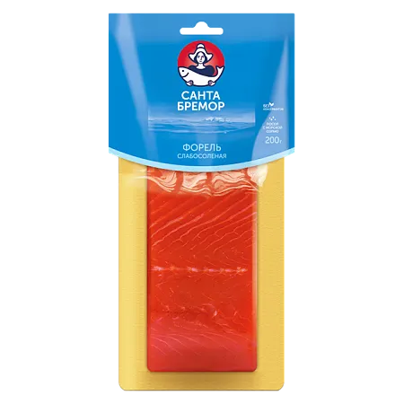 Форель Санта Бремор Слабосоленая филе кусок 200г