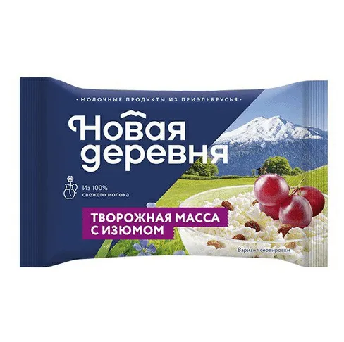 Творожная масса Новая Деревня 15.5% с изюмом 180г