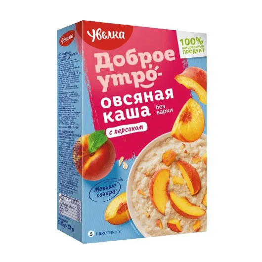 Каша Увелка овсяная с персиком (5х40г) 200г