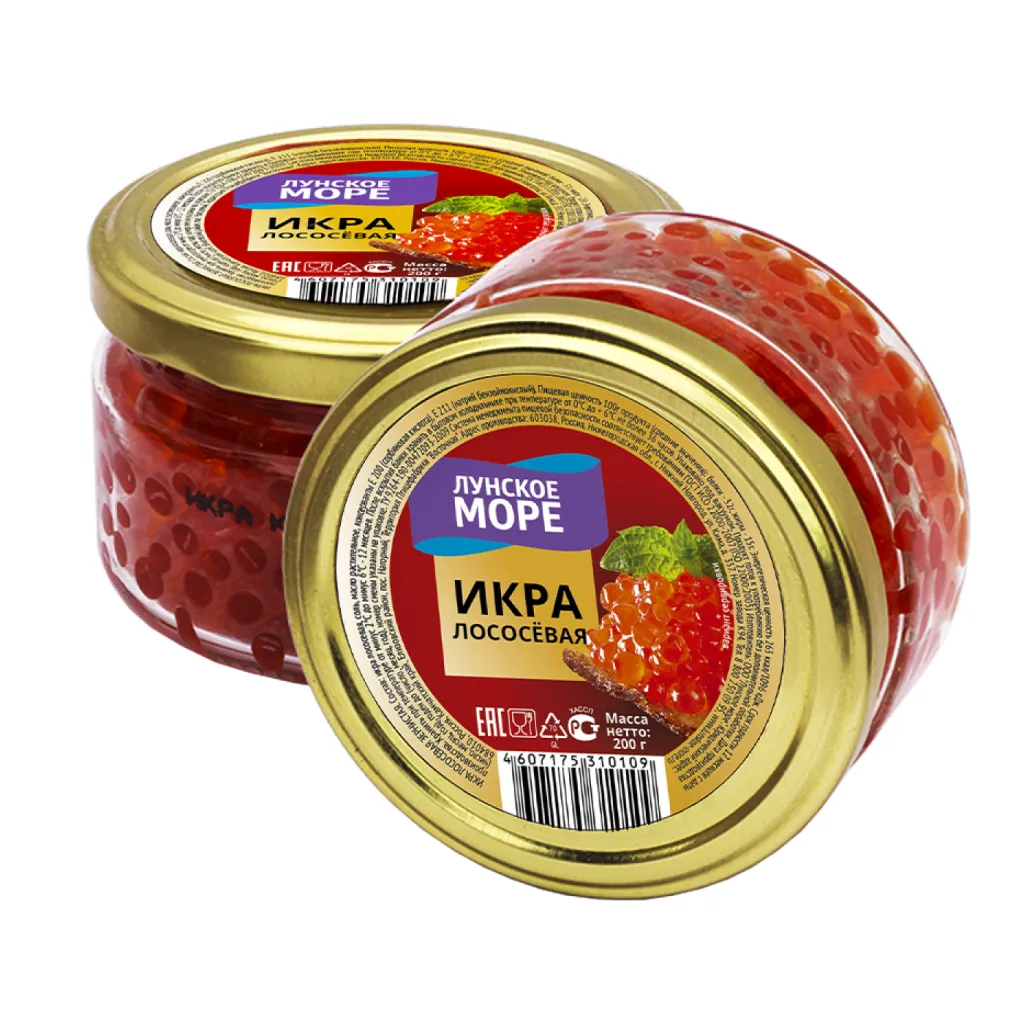 Икра лососевая Лунское море структурированная ст/б 200г