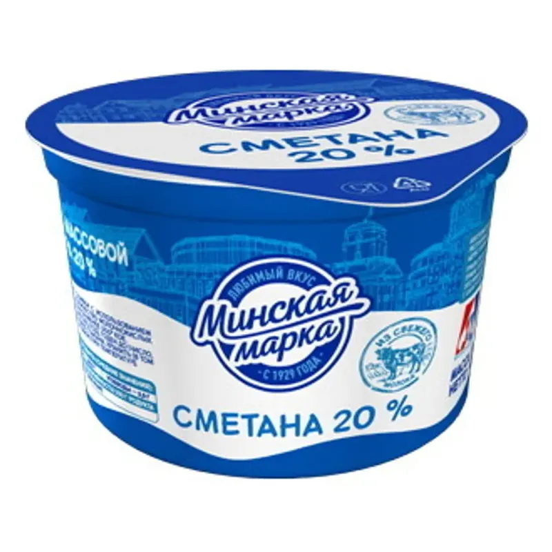 Сметана Минская Марка 20% 180г