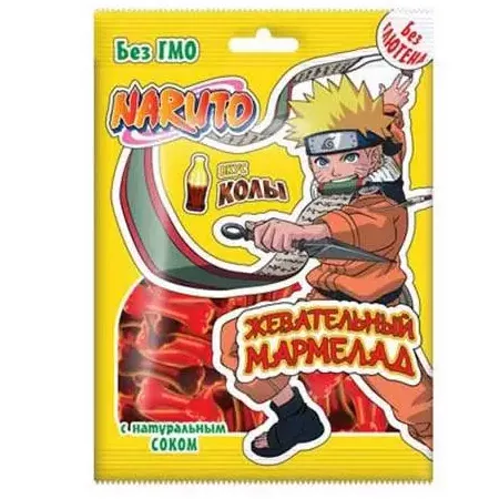 Мармелад жевательный Naruto вкус Колы с натуральным соком 100г