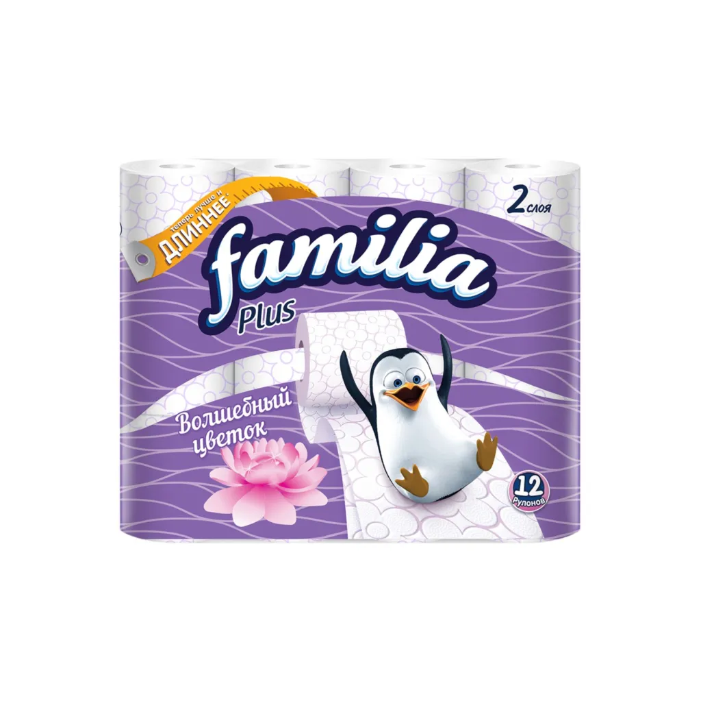 Туалетная бумага FAMILIA Plus Волшебный цветок 2сл.-12шт.