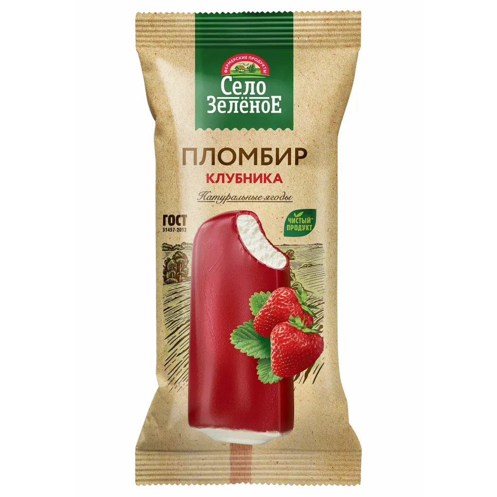 Мороженое Село Зеленое Эскимо пломбир во фруктовой глазури 15% 70г