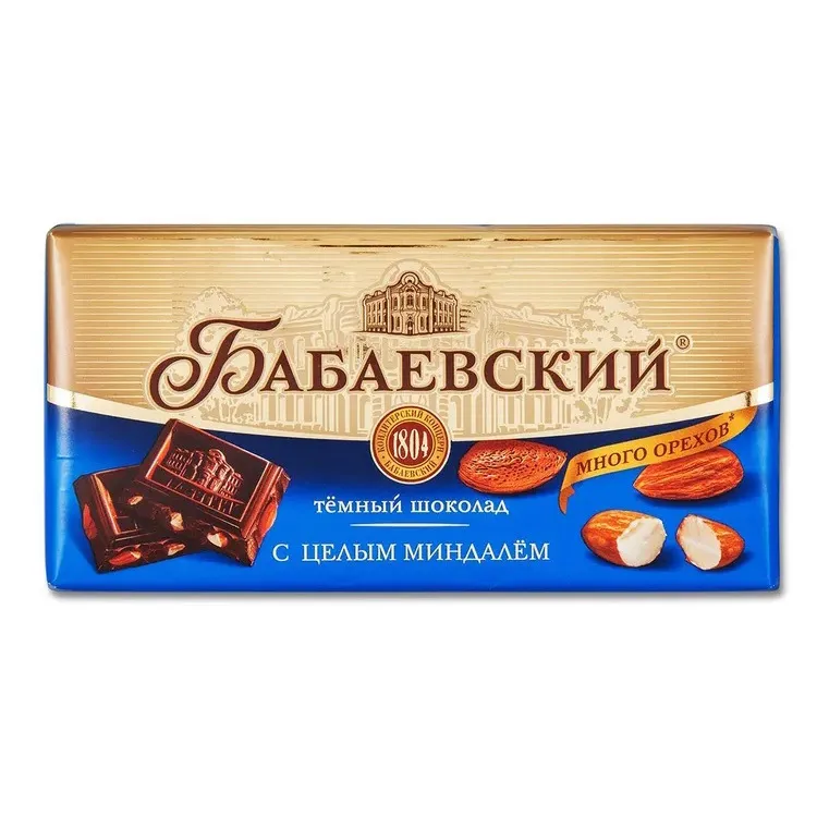 Шоколад Бабаевский темный с цельным миндалем 200г