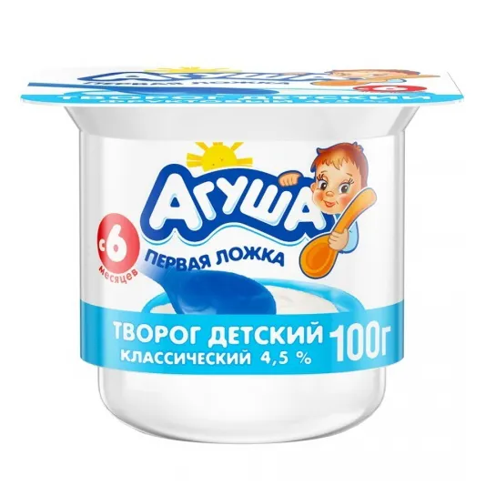 Творог Агуша 4.5% классический 100г