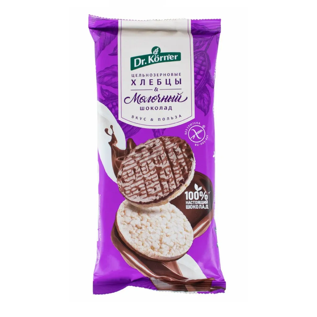 Хлебцы Dr.Korner Рисовые с молочным шоколадом 67г