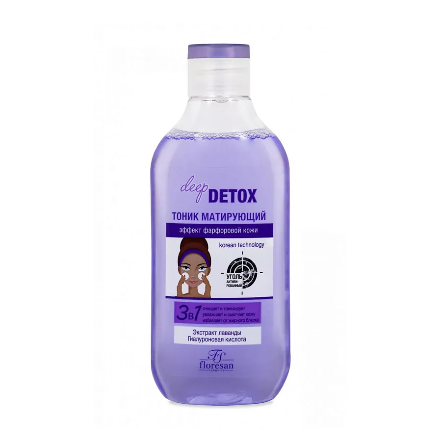 Тоник для лица Floresan Deep Detox Матирующий 3в1 300 мл