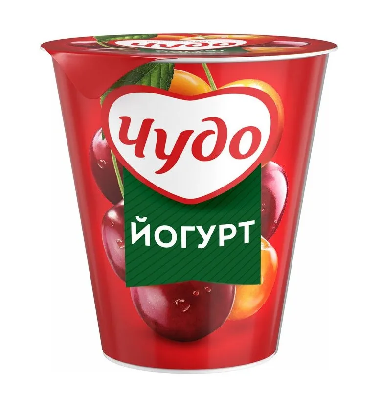 Йогурт Чудо 2% стак вишня черешня 290г