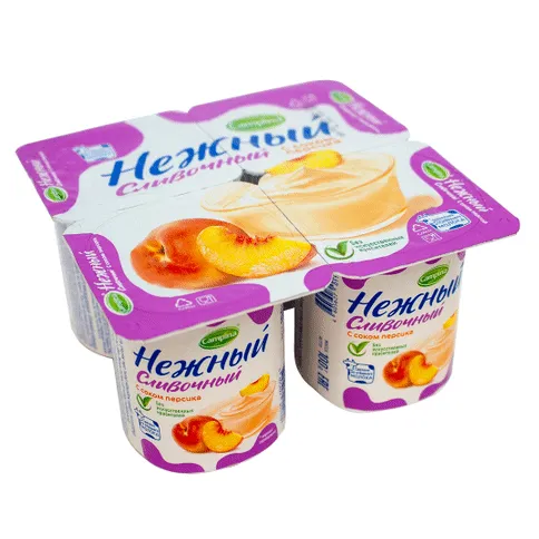 Йогуртный продукт Нежный слив 5% с соком персика 100г