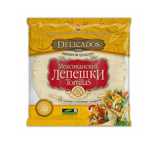 Лепешки Деликадос Тортильи пшеничные с сыром 810 г