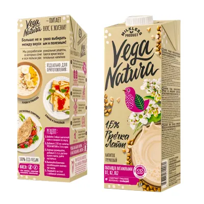 Напиток Vega natura Гречка лайт 1,5% 1л