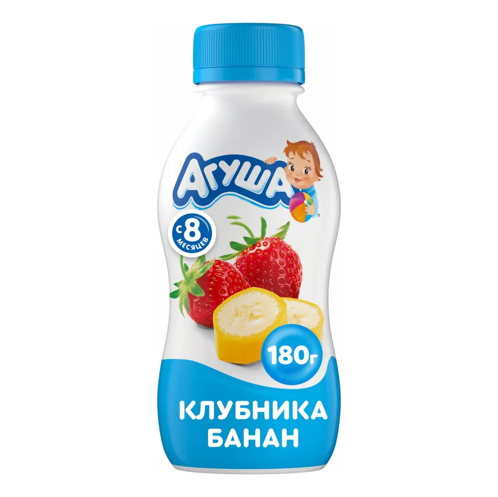 Йогурт Агуша питьев 2.7% клубника-банан бут 180г
