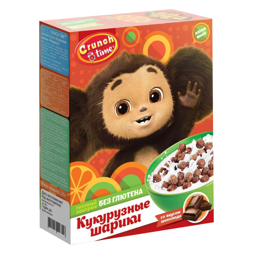 Готовый завтрак CRUNCH TIME Чебурашка Шоколадные шарики 170г