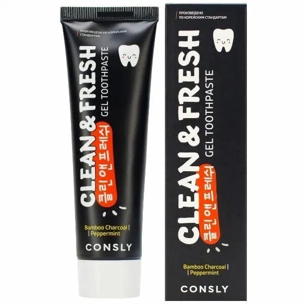 Зубная паста Consly с бамбуковым углем и перечной мятой