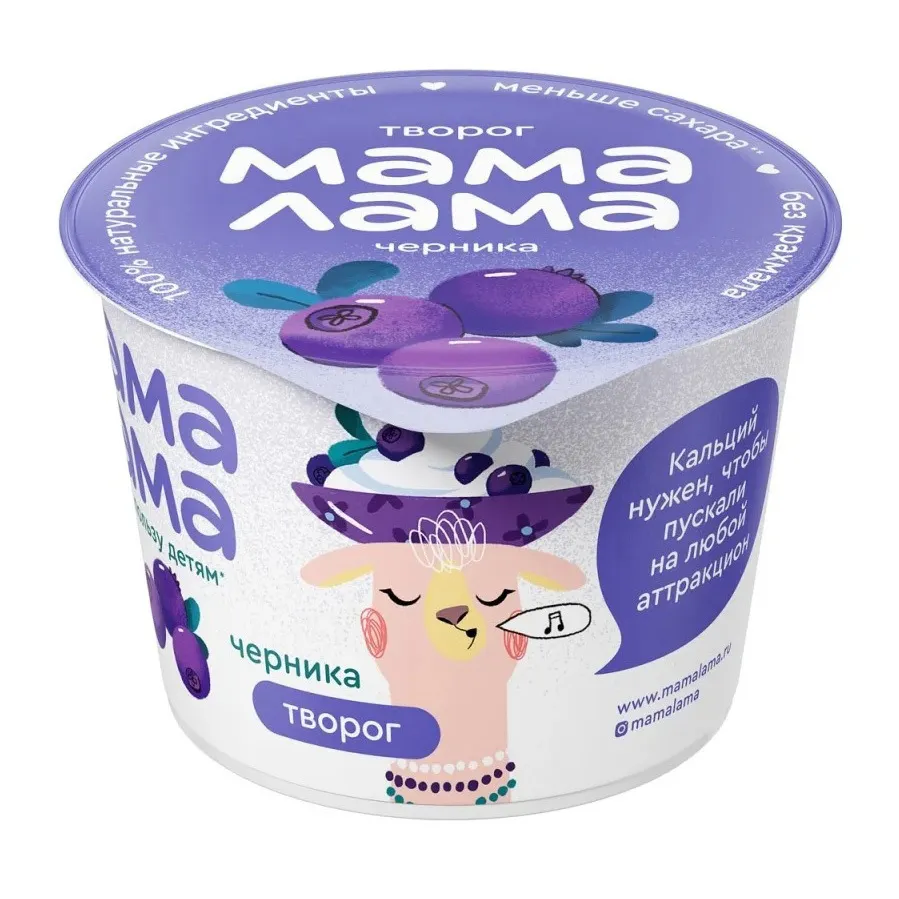 Творог Мама Лама 3.8% с черникой 100г