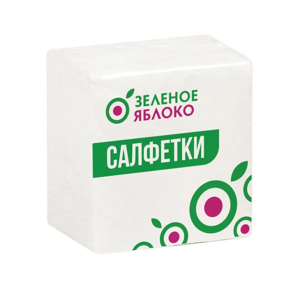 Салфетки бумажые Зеленое Яблоко 100 шт