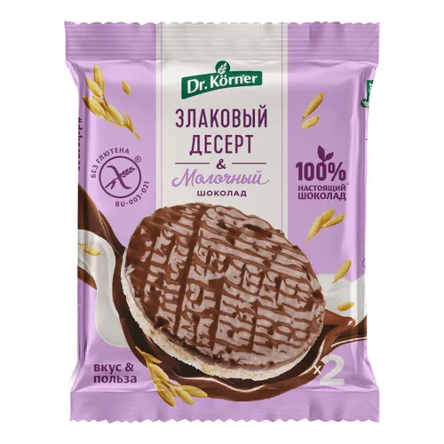 Хлебцы Dr. Korner Злаковый десерт рисовый с молочным шоколадом 34г