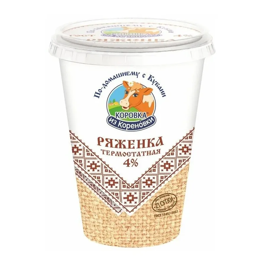 Ряженка Коровка из Кореновки 4% термостатная 300г