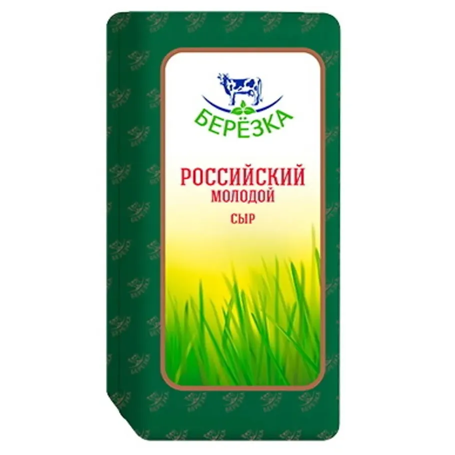 Сыр Российский молодой 50% брус Березка Беларусь