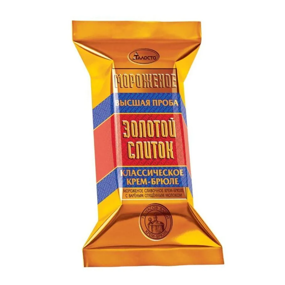 Мороженое Слиток Золото крем брюле с варен сгущ 220г