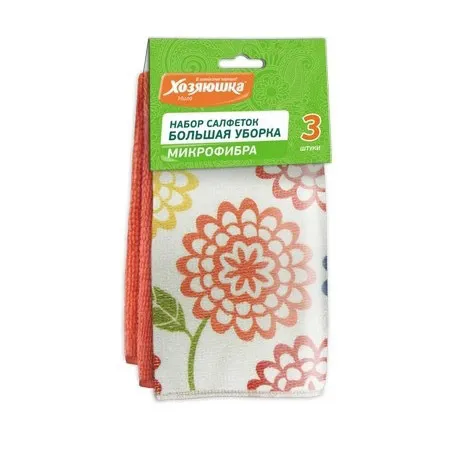 Набор салфеток Хозяюшка Мила микрофибра 3шт 20*30