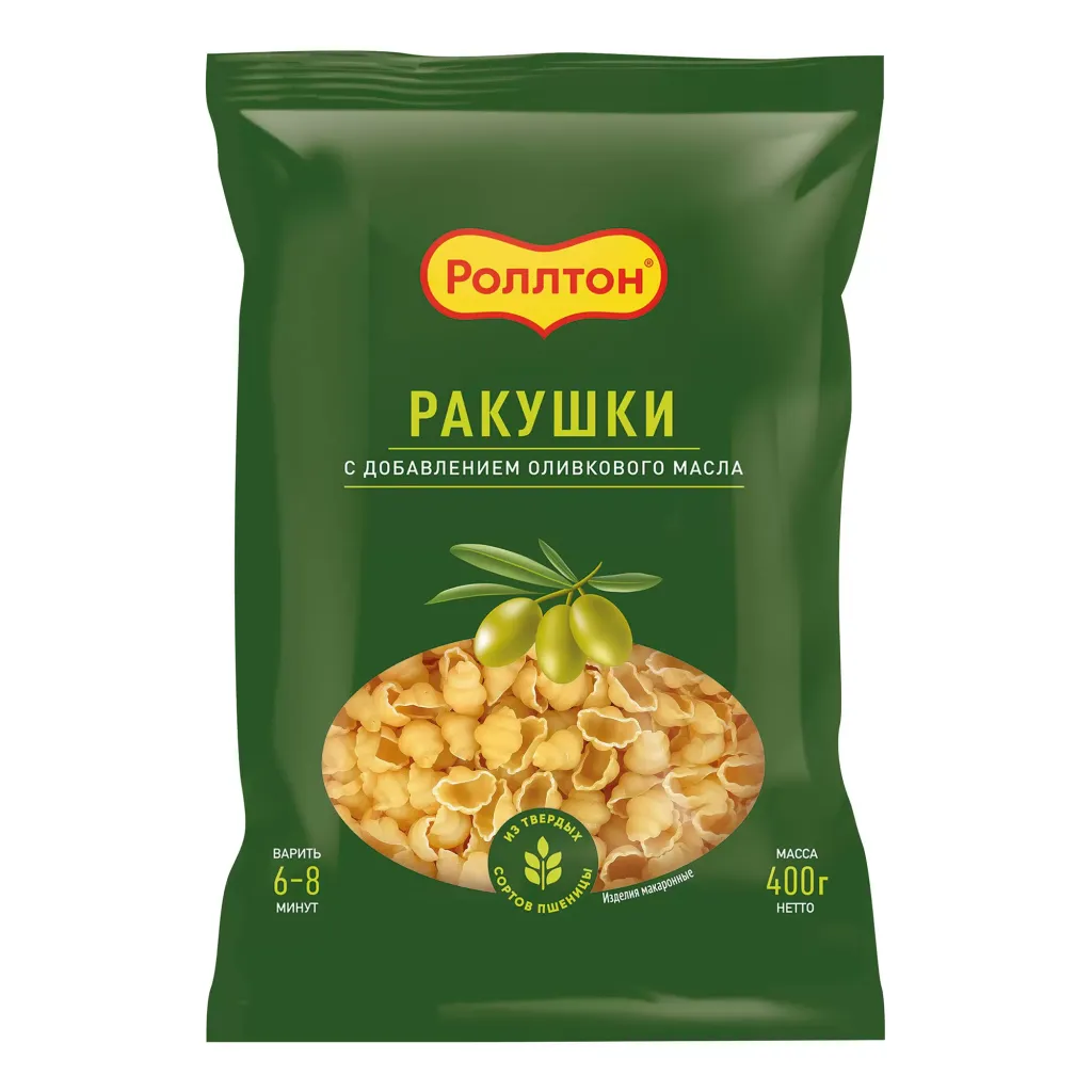 Макароны Роллтон Ракушки с оливковым маслом 400г