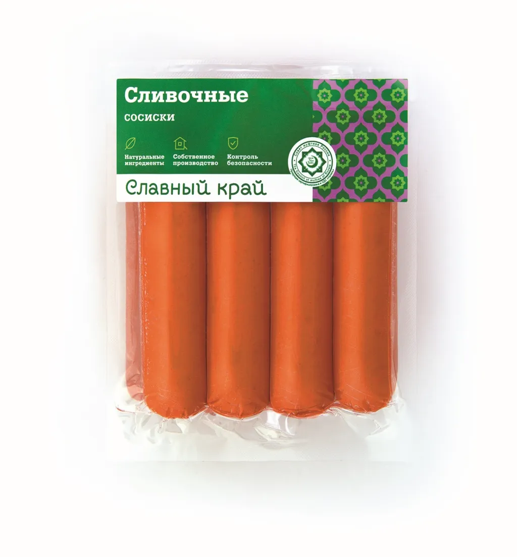 Сосиски Славный край Сливочные в/у