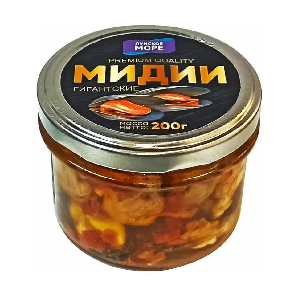 Мидии с копченой паприкой Лунское Море в масле ст/б 200г
