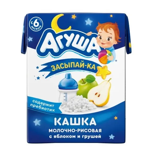 Каша Агуша Засыпай-ка молоч рисовая 2.5% яблоко груша 200г