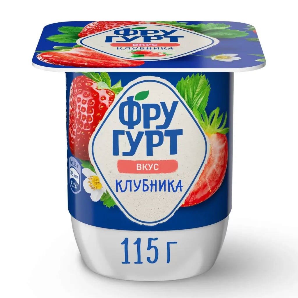 Йогуртный продукт Фругурт 2.5% клубника 115г