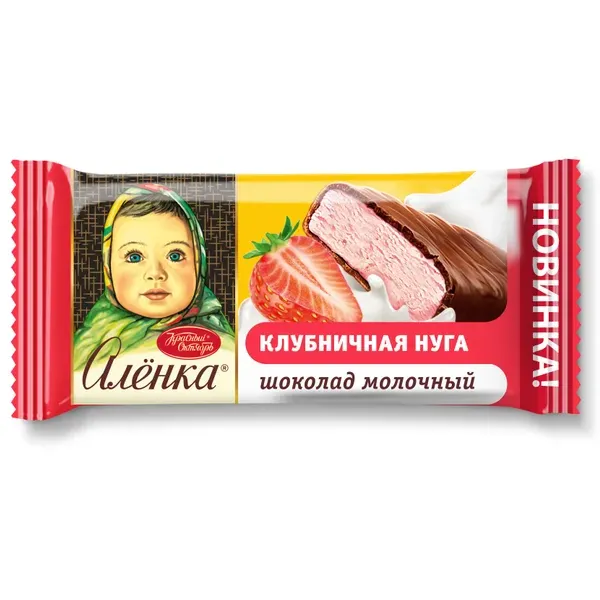 Батончик Аленка с клубничной нугой Красный Октябрь 20г
