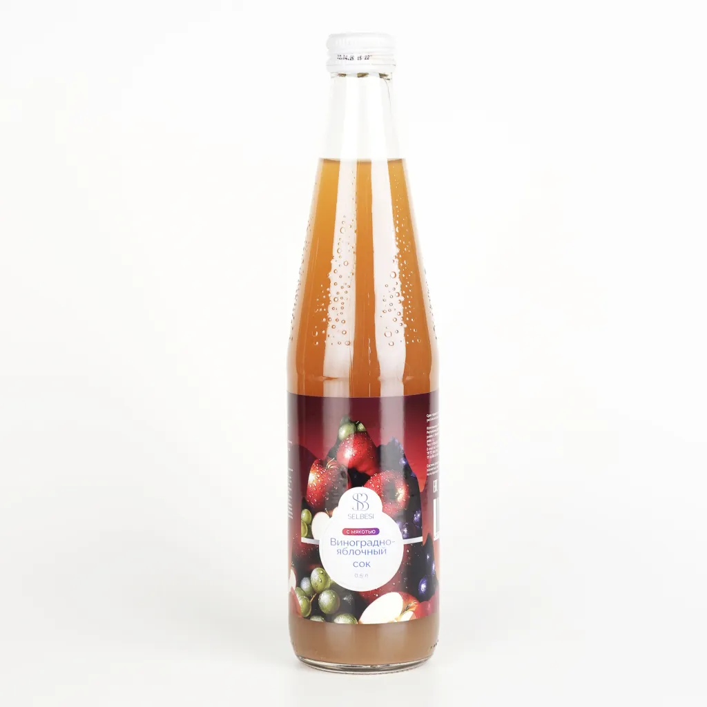 Нектар Сильбеси яблоко-виноград с мякотью ст/б 0,5л