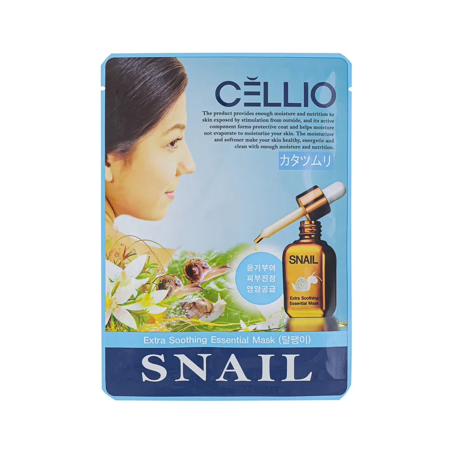 Маска тканевая для лица Cellio с фильтрат секр улитки Корея
