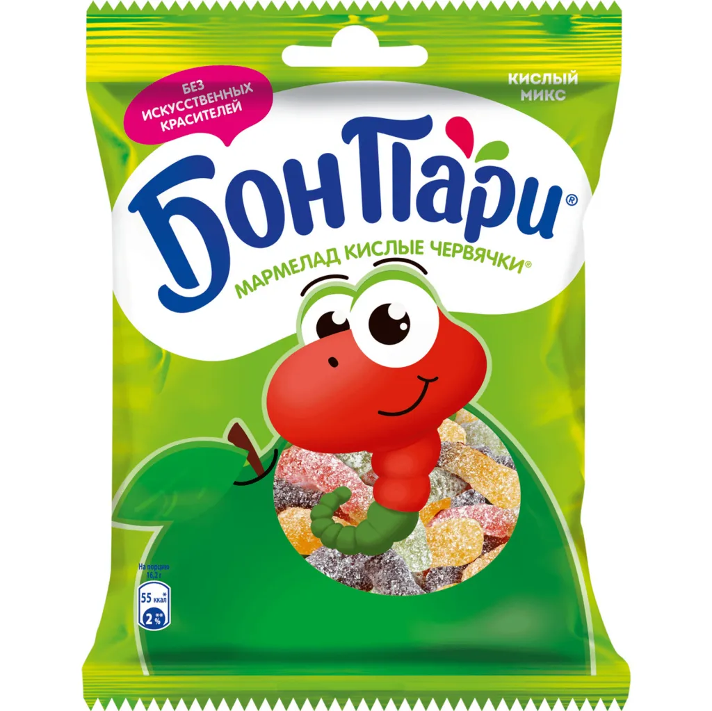 Мармелад Бон Пари Кислые червячки 75г