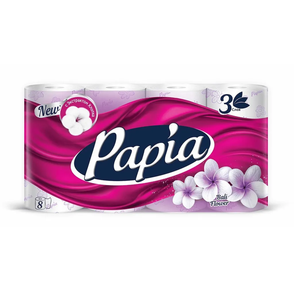 Туалетная бумага Papia Bali Flower 3сл 8рул