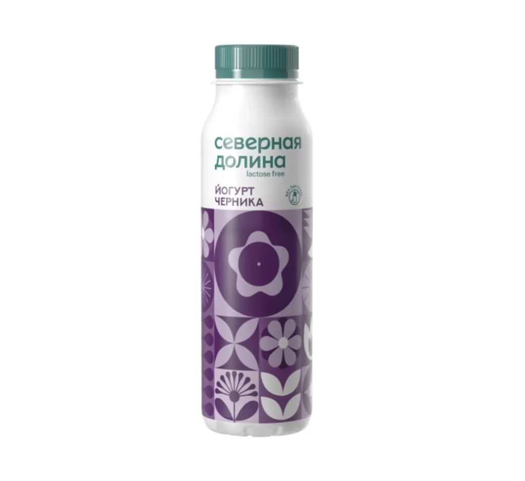 Йогурт Северная долина безлактозны  Черника 260г