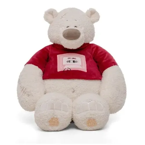 Игрушка мягкая Медведь Тато 37см в бордовой майке (ММТато/38 бр)