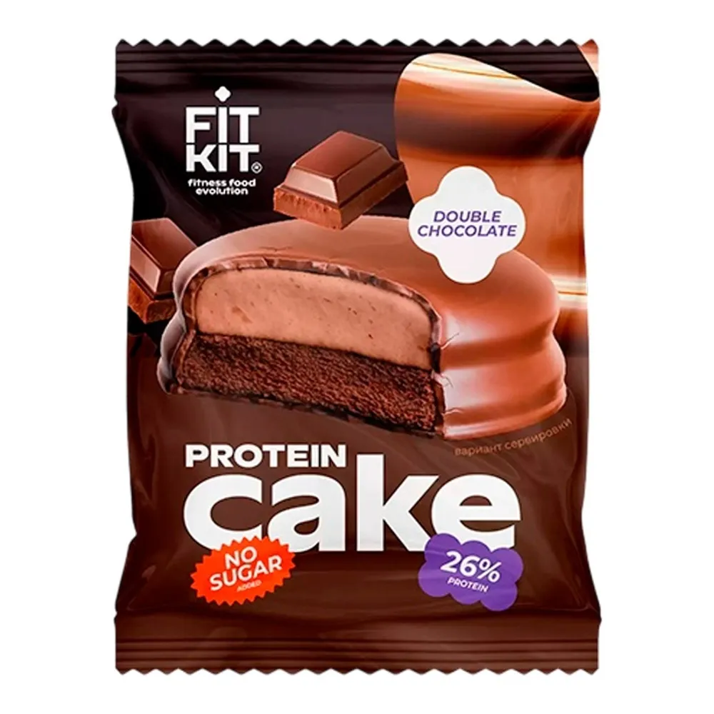 Десерт глазированный FitKit КЕЙК FK Protein CAKE  Двойной шоколад 50г