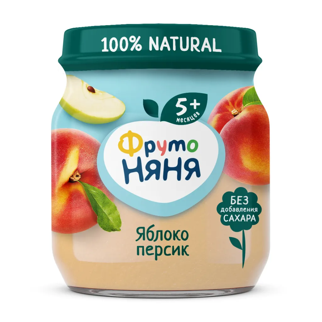 Пюре ФрутоНяня ст/б Яблоко-персик 100г
