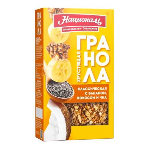 Гранола Националь шокол хруст кокос банан чиа 250г