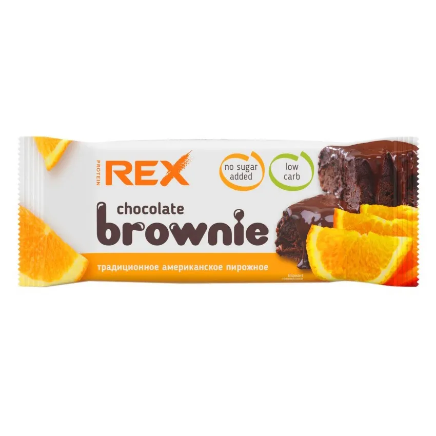 Пирожное протеиновое ProteinRex Брауни апельсиновое 50г